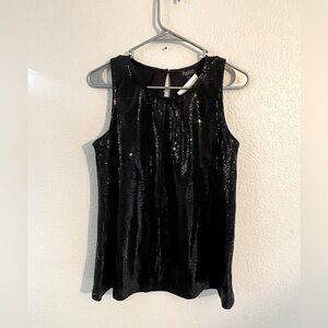 Papillon black sequined sleeveless top size small